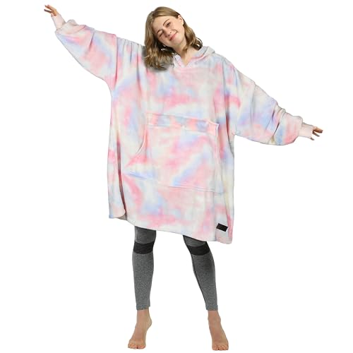 Catalonia Oversized Blanket Hoodie, Cotton Candy Fleece Wearable Blanket - color: Cotton Candy / Fleece