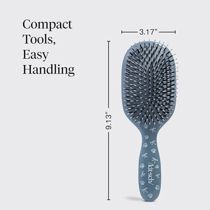 Kitsch Smooth & Polish Hair Brushes For Women and Men - Coastal Blue Print - color: Blue