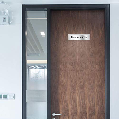 Lenink 6 Pack Name Plate Holder, Wall Mount Office Door Name Plate Holder for Meeting Room, Business Department, Warning Area 8” X 2” (Silver) - color: Silver