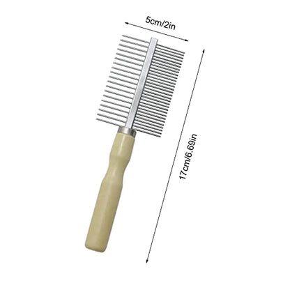 Wooden Handle Grooming Comb for Dogs Cats Pet（Double-Sided） - color: Double-Sided Teech Comb