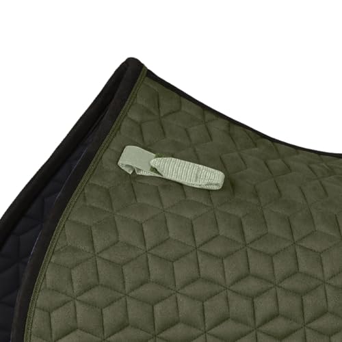 WeatherBeeta Suede Elite Air-Tec Jump Shaped Saddle Pad - color: Olive, size: L