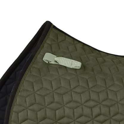 WeatherBeeta Suede Elite Air-Tec Jump Shaped Saddle Pad - color: Olive, size: L