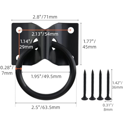 4Pcs Black Cross Tie Rings for Horses