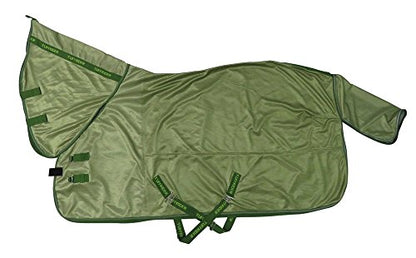 TuffRider Comfy Mesh Combo Neck Fly Sheet | UV Protection Horse Sheet with Neck Cover, 190 Grams Breathable Polyester Mesh - Sagramse/Tree Top - 78 - color: Sage/Tree Top, size: 78