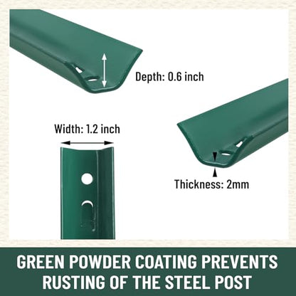 10-Pack 4 Feet Heavy-Duty Metal U Fence Posts for Wire Fencing - size: 4 Feet