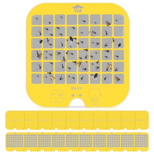 20 PCS Flying Insect Refills for Indoor Fly Light Trap, Indoor Fly Trap Plug-in Insect Trap Replacement Mosquito Sticky Glue Boards (Yellow) - color: Yellow