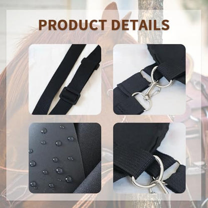 2 Pcs Goat Hay Feeder Horse Hay Bags Large Capacity Feeding Bag, Hay Nets Slow Feed Hay Bag Less Hay Waste Tote Bag with Metal Ring and Adjustable Strap for Sheep, Goats, Horses