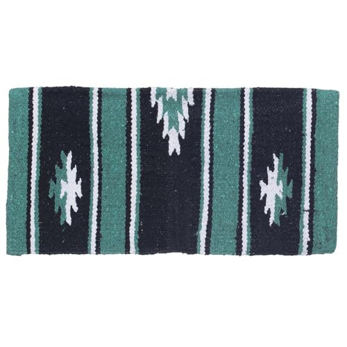 Tough 1 Wool Sierra Miniature Saddle Blanket - color: Teal/Black/Cream