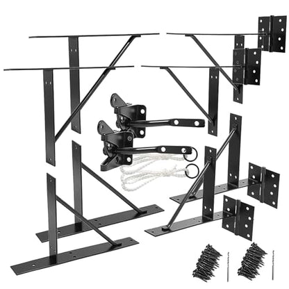 Anti Sag Gate Kit Heavy Duty No Sag Kit Gate Corner Brace Bracket for Wooden Gate Fence with a Self-Locking Gate Latch (No Sag Kit A - 2Set) - style: No Sag Kit A - 2Set