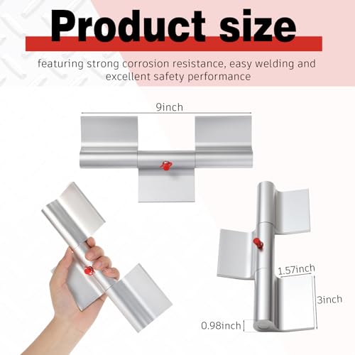 Zonon 6 Pcs 4 Pcs 9" Aluminum Greaseable Weld on Door Hinges Ramp Gate