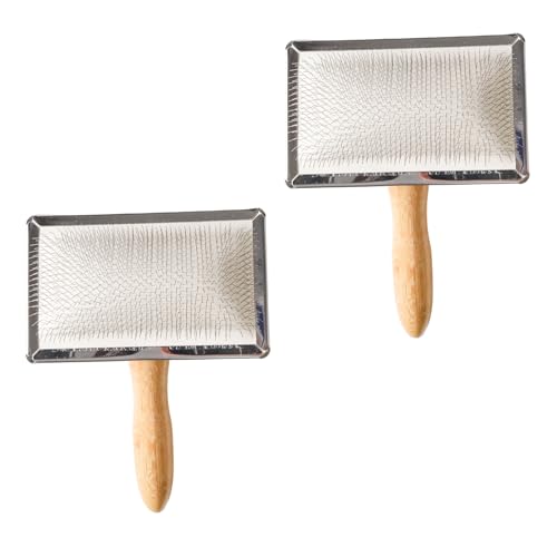 Yinluluna 2 Pcs Wool Carders, Needle Felting and Pet Grooming Tools, White - color: White