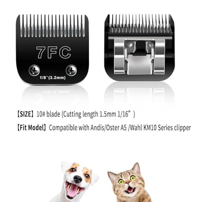 6pcs Dog Grooming Replacement Blades Compatible with Andis/Oster A5 - color: 10+30+3FC+4FC+5FC+7FC/Black