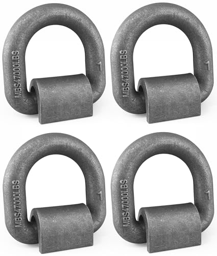 4 Pack Heavy Duty Weld On D-Ring for Trailer 1 Inch 47000 LBS.