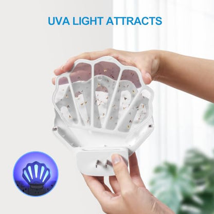 Gnat Traps for House Indoor HU002 Plug-in Fly Trap Indoor (2 Pack, White) | , Electric Gnat Killer Indoor Catcher Flying Insect Trap with Night Light UV Attractant Catcher for Bedroom, Kitchen, Office - size: 2 Pcs