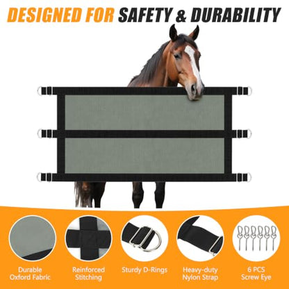 Horse Stall Guard 35.5-47In Aisle Guard Adjustable Horse Stall Gate - size: 35.5-47 in