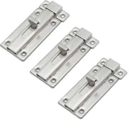 Slide Latch Lock, 3 Pcs 3 inches Sliding Door Bolts Lock,Gate Sliding Latch Lock