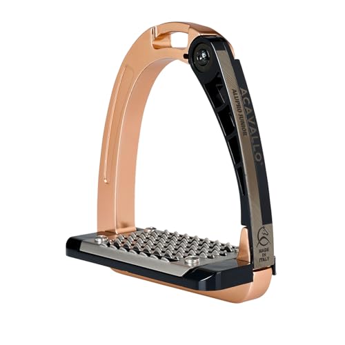 Acavallo Alupro Junior Stirrups, One Size, Black, Set of 2 - color: Pink Gold