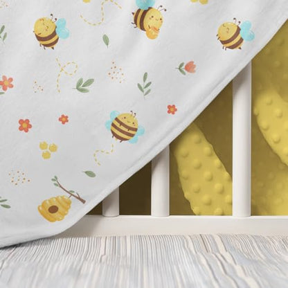 SANDJEST Bee Minky Blanket 30 x 40 Inches, Gift for Christmas Birthday - color: Bee