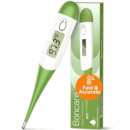 Boncare 10 Seconds Oral Thermometer for Adults and Kids, Green - color: Green