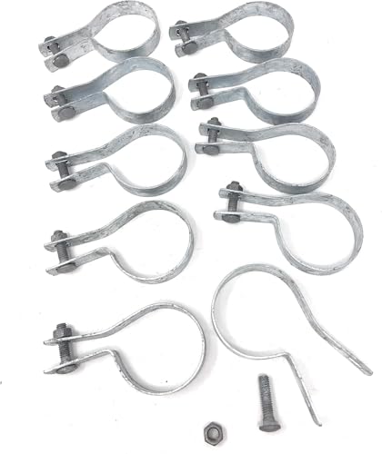 Galvanized Steel Chain Link Tension Band, Durable Steel Chain Link Fence Hardware, Rust-Resistant, Easy Install, Includes Required Bolt (10, 1-7/8") - size: 1-7/8"