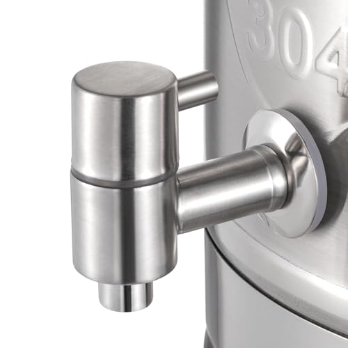 20L/5.28Gal Milk Can Beverage Dispenser with Spigot, 304 Stainless Steel Locking Sealed Lid Bucket Food Storage Container, Drink Dispenser for Milk, Wine, Oil - size: 20L/5.28Gal