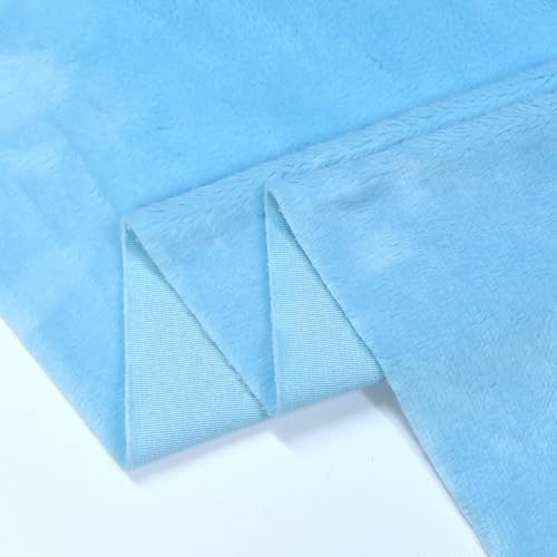 Surf turtle Sky Blue Super Soft Minky Fabric by The Yard, 36"x60" - color: Sky Blue