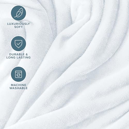 Bare Home Fleece Blanket Luxury Microplush (Full/Queen, White) - color: 01 - White, size: Full/Queen