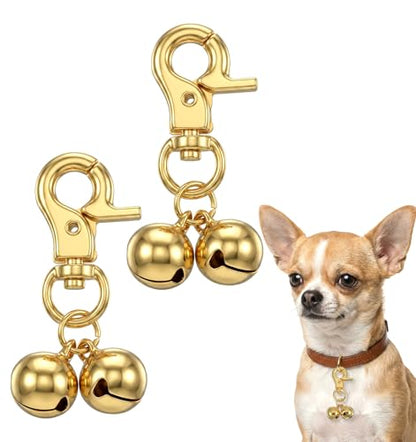 2 Pcs Dog Collar Bell, Bell for Dog Collar with Heavy Duty Snap Clips
