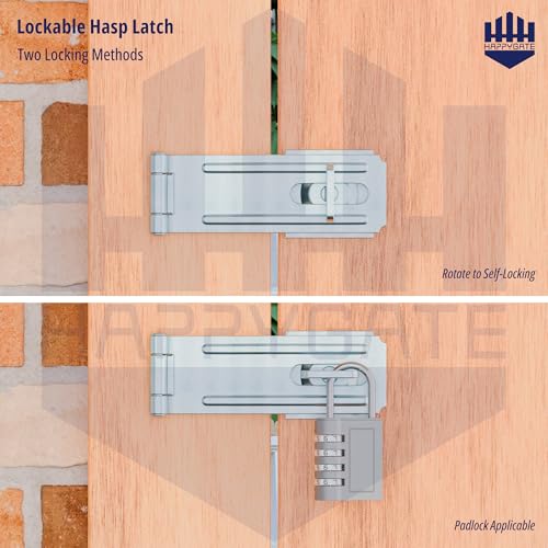 Swivel Staple Safety Hasp Latch Lock with Twist Knob, Silver 1pcs - color: Silver