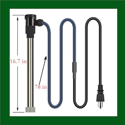 1800W Immersion Water Heater for Bathtub & Inflatable Pool – Portable Fully Submersible Electric Heater with Auto Shut Off & WiFi Timer forTub, Above Ground/Inground Pool, Bucket and Baptistry etc