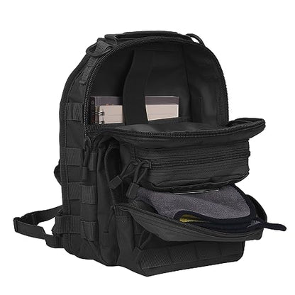 HAOMUK Tactical Sling Bag Backpack Military Rover Shoulder Sling Pack Small EDC Crossbody Chest Bag for Men - color: Black