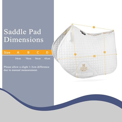 Harrison Howard Close Contact Horse Saddle Pad, Jumping Saddle Pad - color: White