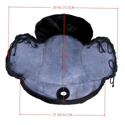 Western-Style Sheepskin Saddle Seat Cover, Sheepskin Saddle Pad, Genuine Merino Sheepskin Saddle Pad - color: Black
