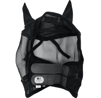 Majestic Ally Horse Fly Mask with Ears, Black - color: Black