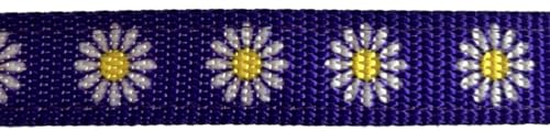 Nylon Foal Halter with Detachable 13" Catch - color: Purple with Daisies