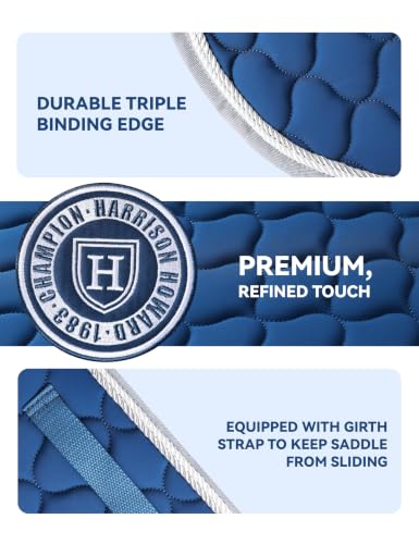 Harrison Howard All Purpose Saddle Pad, English Saddle Pad, Wither Contour - color: Peacock Blue