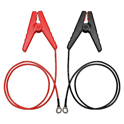 2Pcs Electric Fence Lead Wire Set with Alligator Clip, Solar Electric Fence Connector, Agricultural Electric Fence Wire Connect, Fencing System Wire (Red + Black)
