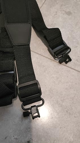 GORAL 2-Point Rifle Sling Strap with Swivels Hooks, Gun Sling with Padded Shoulder Strap Length Adjuster and Two Points Secured Swivel for Outdoors, Hunting and More