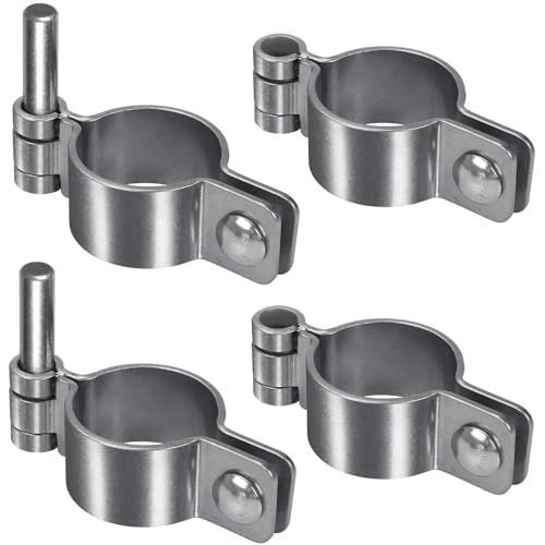 Insaga 1-3/8'' Chain Link Fence Gate Post Hinge Kit, Thick SUS304 Chain Link Fence Parts Includes Female Gate Hinge (2pcs) and Male Gate Hinges (2pcs), Heavy Duty Gate Hinges up to 500LB (2 Pairs) - color: Heavyweight, size: 1-3/8''-2Pack