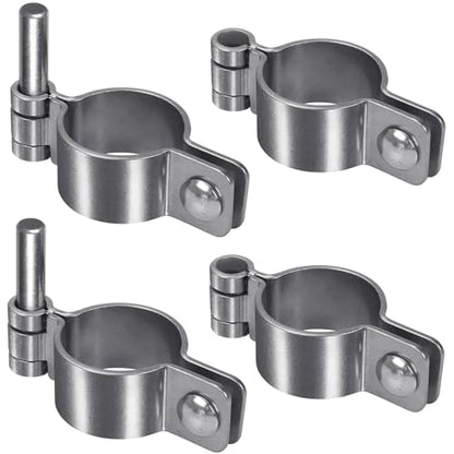 Insaga 1-3/8'' Chain Link Fence Gate Post Hinge Kit, Thick SUS304 Chain Link Fence Parts Includes Female Gate Hinge (2pcs) and Male Gate Hinges (2pcs), Heavy Duty Gate Hinges up to 500LB (2 Pairs) - color: Heavyweight, size: 1-3/8''-2Pack
