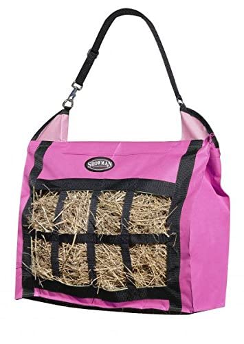 Showman Slow Feed Nylon Hay Tote - color: Pink