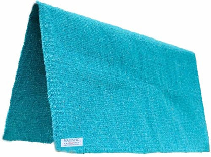 Majestic Ally Solid Color 34"x 36" Traditional Acrylic Saddle Blanket with Hemline Edges-3.7 lbs (Turquoise) - color: Turquoise
