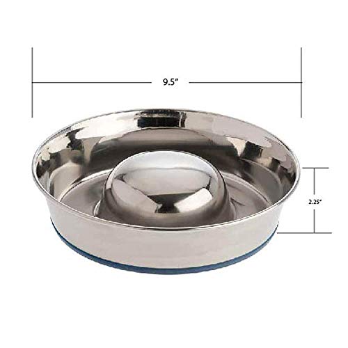 OurPets DuraPet Slow Feed Premium Stainless Steel Bowl (Heavyweight Durable Stainless Steel Bowls, Dog Food Bowl, and Dog Water Bowl) Great Alternative to Snuffle Mat for Dogs-Medium - size: Medium (4.5 Cups)