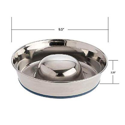 OurPets DuraPet Slow Feed Premium Stainless Steel Bowl (Heavyweight Durable Stainless Steel Bowls, Dog Food Bowl, and Dog Water Bowl) Great Alternative to Snuffle Mat for Dogs-Medium - size: Medium (4.5 Cups)