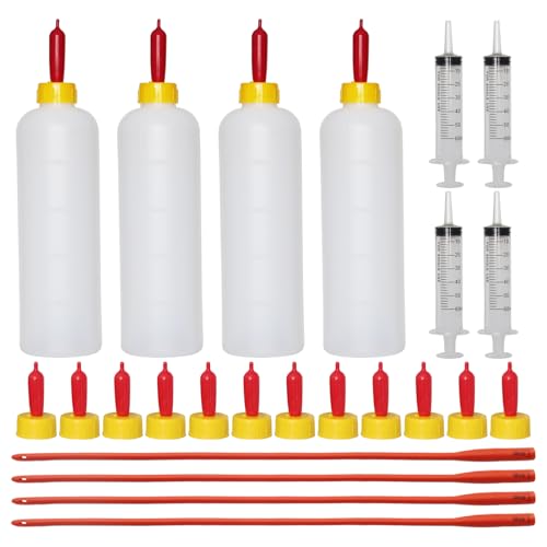24Pcs Lamb and Goat Kid Feeding Tube Kit Feeding Bottles