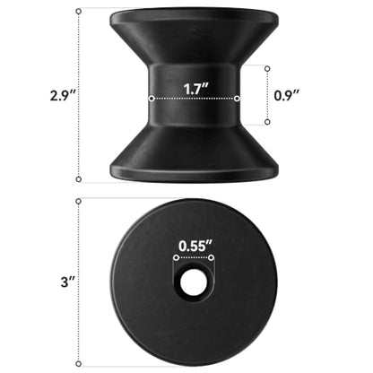 Boat Trailer Bow Stop Roller 3" × 1/2", Bow Roller for Boat Trailer, Protective Front Winch Roller, Wear-Resistant Guide Roller