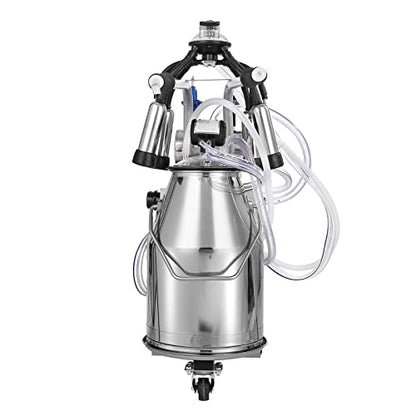 VEVOR Electric Cow Milking Machine 6.6 Gal/25 L Milker 304 Stainless Steel - size: 25 L