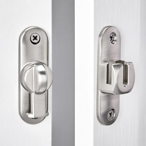 Silvery 90/180 Degree Barn Door Latches,Flip Gate Lock - color: Silvery