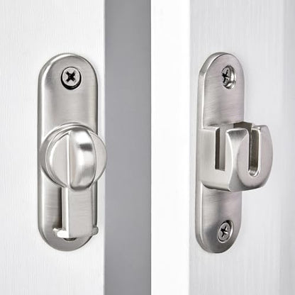 Silvery 90/180 Degree Barn Door Latches,Flip Gate Lock - color: Silvery