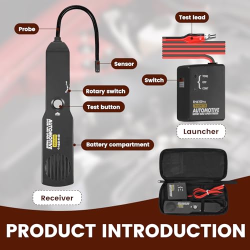 Electrical Short Open Finder for Em415pro, Professional Wire Break Finder, Automotive Circuit Tester, Cable Fault Locator, DC 6-42V Adjustable Circuit Breaker Finder Tool for Cars Trucks